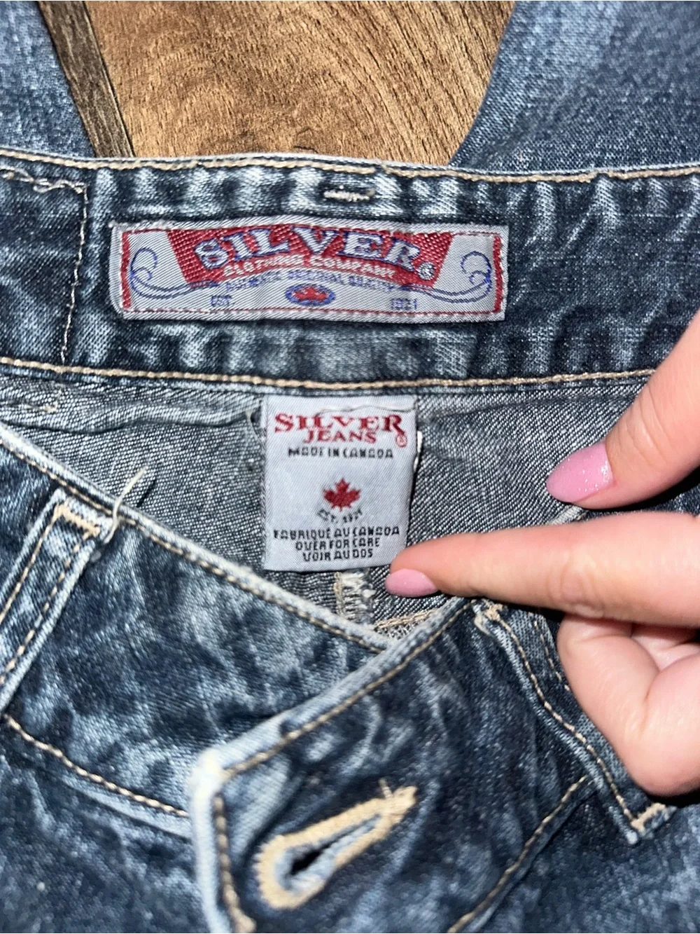 VTG Silver Low-Rise Bootcut Jeans in Faded Blue